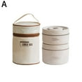 thumbnail image 3 of Round Lunch Box Portable Insulated Lunch Container Set Steel Box Q7R3 U7E6, 3 of 8