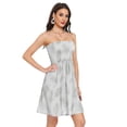 thumbnail image 2 of Dailycode Summer Dresses for Women Strapless Casual Beach Cover Ups Off White Scattered Palm Tube Top Sundress, 2 of 8