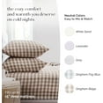 thumbnail image 6 of Five Looms Cotton Cozy Flannel Bed Sheet Set, Twin (Gingham Beige, 3 Piece), 6 of 6