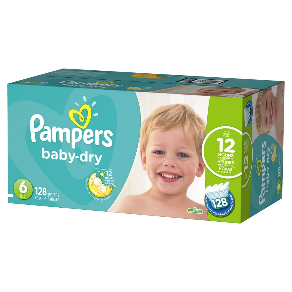 Pampers Baby-Dry Diapers Size 6 128 Count - Walmart.com - Walmart.com