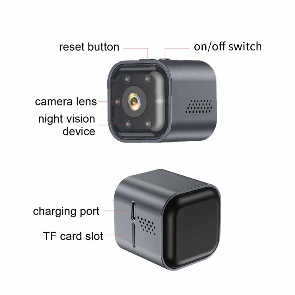 Rechargeable HD 1080P Wireless WiFi CCTV Mini IP Camera Home Security Cam Night Vision 960mAh