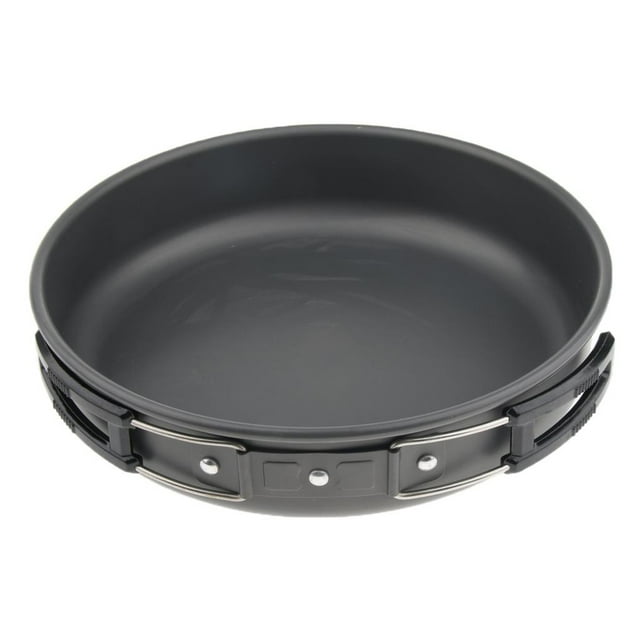 Utensilios de cocina sartén antiadherente, sartén de aluminio con asa plegable para acampar, mochilero, senderismo, equipo de cocina kusrkot Sartén portátil para acampar