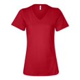 thumbnail image 1 of Bella Canvas 6405 Missy Jersey T-Shirt à Manches Courtes à Col en V, S, Rouge, 1 of 3
