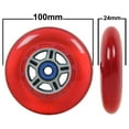 thumbnail image 3 of Roues de Remplacement pour Trottinette avec 7 Roulements Abec 100mm Roue Rouge Lot de 4 pour Rasoir, 3 of 5