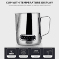 thumbnail image 3 of Milk Frother Temperature Display Milk Frother Pot and Cup for Latte Art 350ml,1 x milk bubble pot, 3 of 7