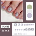 thumbnail image 1 of 24 Pcs Faux Ongles Motif Petite Marguerite Violet Faux Ongles Portables pour Femmes Colle Gelée, 1 of 8