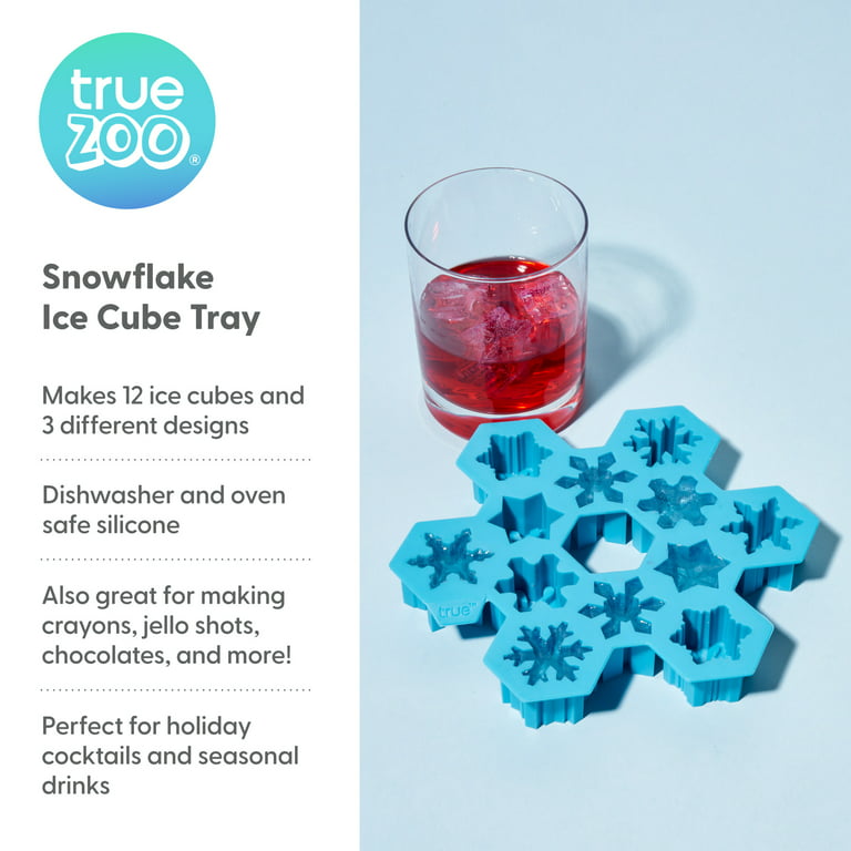  TrueZoo Snowflake Silicone Ice Cube Tray, Novelty Large Mold  Makes 12 Snowflake Ice Cubes, Blue, Set of 1: Home & Kitchen