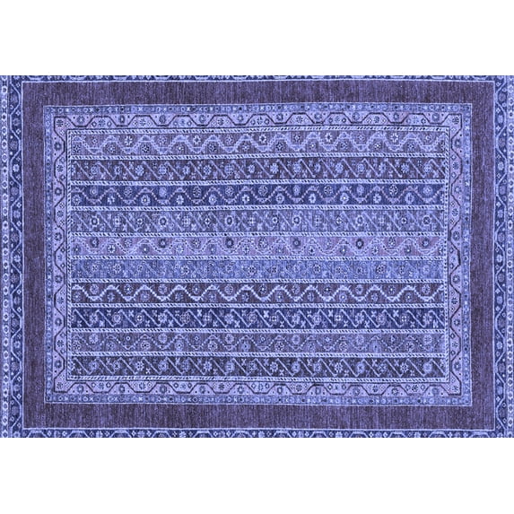 Ahgly Company Indoor Rectangle Oriental Blue Modern Area Rugs, 8' x 12'