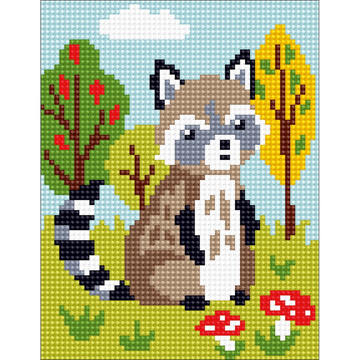 Collection D'Art Stamped Needlepoint Kit 20X25cmRaccoon