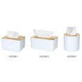 thumbnail image 4 of Modern Tissue Box Napkin Paper Case Tissue Holder with Natural Bamboo Cover Plate Rectangular, 4 of 7