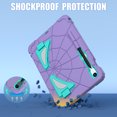 thumbnail image 4 of Dteck Case for Samsung Galaxy Tab S9 FE/Galaxy Tab S9 2023, Heavy Duty Childproof Silicone Shockproof Rugged Protective Case with Kickstand Pen Holder for Samsung Galaxy Tab S9 FE/S9/S8/S7,Purple Mint, 4 of 9