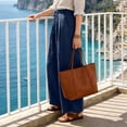 thumbnail image 5 of TRUBKH Beach Pants for Women Linen Pants Women Cotton Palazzo Pants for Women Drawstring High Waist Casual Pants for Women Gaucho Pant Beach Trousers with Pockets Teacher Pants Navy M-5XL, 5 of 5