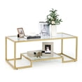 thumbnail image 1 of Costway 45" Coffee Table Rectangular Tempered Glass Accent Table W/ Shelf Living Room, 1 of 10