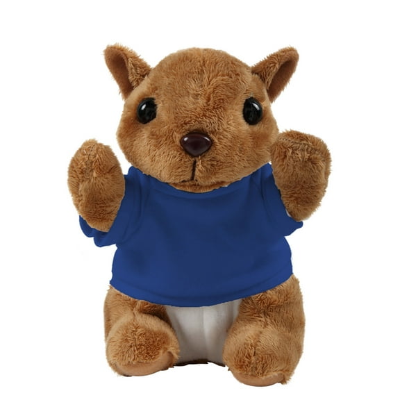 Plushland 8 Inch Floppy Squirrel with Tee Plush Stuffed Animal Personalized Gift - Custom Text on Shirt - Great Present for Mothers Day, Valentine Day, Graduation Day, Birthday