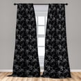 thumbnail image 2 of Floral Window Curtains, Baroque Style Swirly Flowers Flourish Pattern Rococo Gothic Theme, Lightweight Decor 2-Panel Set with Rod Pocket, Pair of - 28"x84", Grey Black and Charcoal Grey, by Ambesonne, 2 of 3