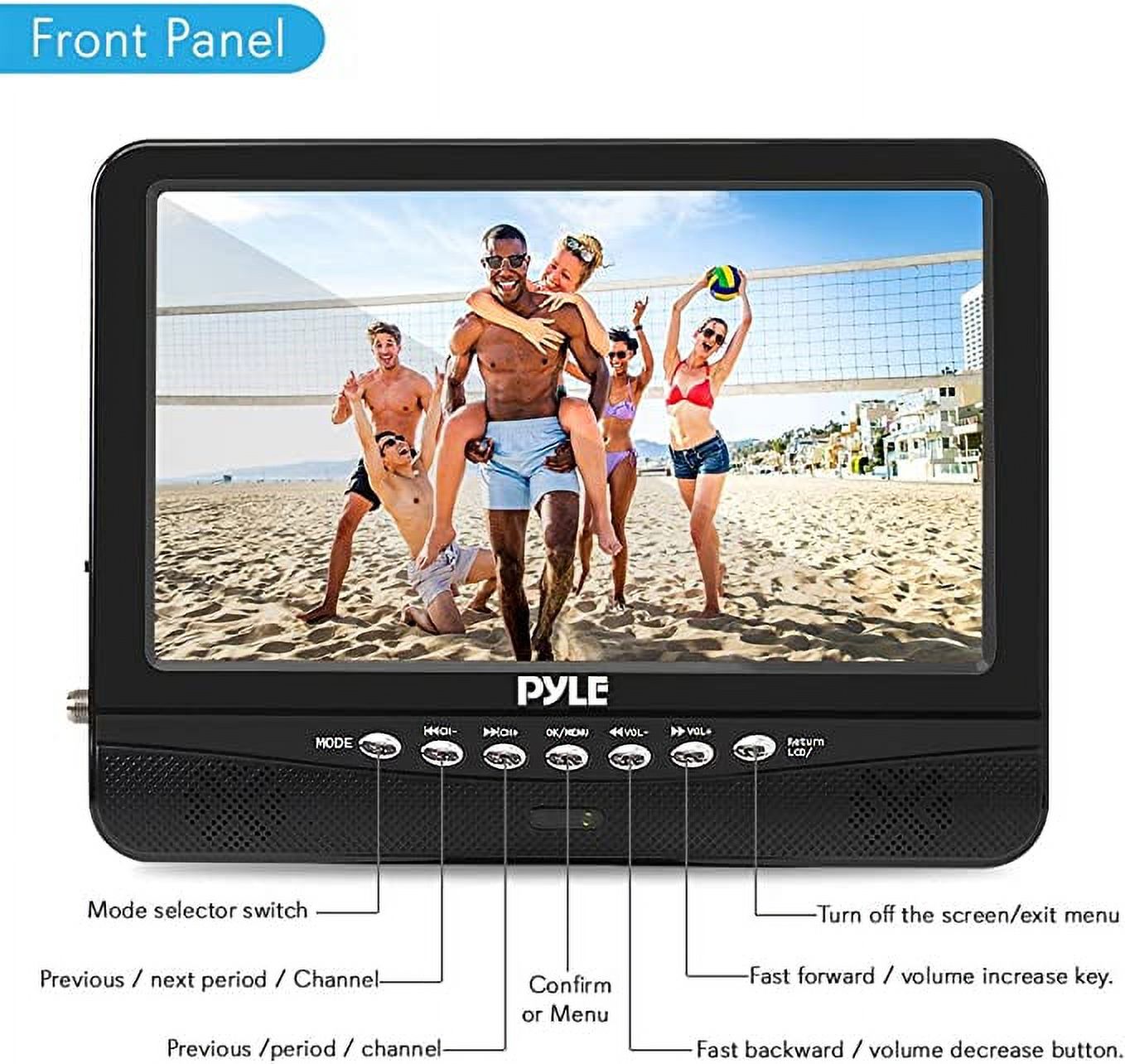 Pyle Inch Portable Widescreen TV Smart Rechargeable Battery Wireless  Car Digital Video Tuner