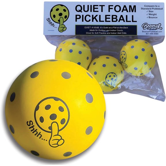 Boomer Quiet Foam Pickleballs Low Noise High Density Foam Training Balls for Indoor Outdoor Practice Play