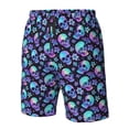 thumbnail image 4 of Fuzoiu Skull flower tie dye Print Men's Beach Shorts,Men's Swim Trunks,Quick Dry Board Shorts with Pockets,Men's Bathing Suits for Surfing, Running, and Casual Wear-Small, 4 of 6