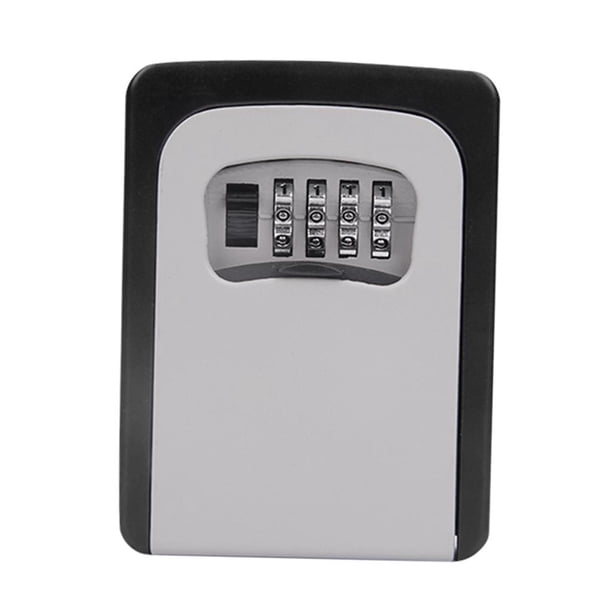 Caja de seguridad con cerradura y llave, portátil, con combinación, duradera y codificada para almacenamiento gris