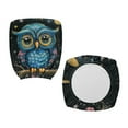 thumbnail image 5 of SCRAWLGOD Blue Owl Stars Breathable Computer Office Chair Cover Stretch Comfortable Boss Chair Slipcovers Universal Removable Desk Chair Seat Protector, Set of 2, 5 of 7