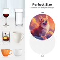 thumbnail image 6 of Rateoe Sunset Cloud Corgi Drawing Drink Coasters Set of 4 Leather Coasters Spill Protection for Table Desk,Durable and Non Slip Leather Coaster ,4 Inches Drink Mats-Round Shape, 6 of 6