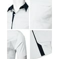 thumbnail image 4 of H2H Mens Casual Slim Fit Button-Down Dress Shirts Short Sleeves Solid Colors WHITE US M/Asia L (CMTSTS046), 4 of 6