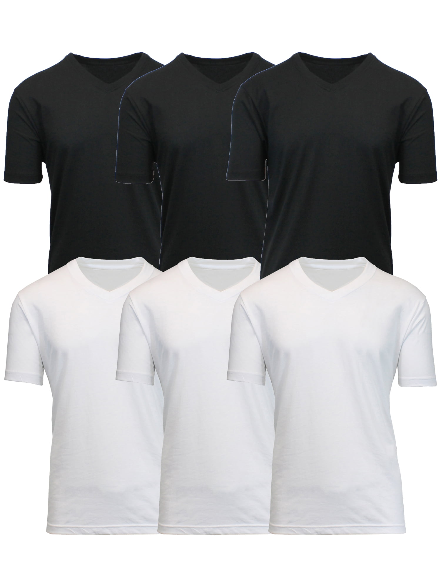 Men's 6Pack Short Sleeve VNeck Modern Fit Classic Tees (S3XL