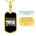 thumbnail image 3 of Best Cat Dad Ever Stainless Steel or 18k Gold Premium Swivel Dog Tag Keychain, 3 of 16