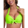 thumbnail image 1 of RELLECIGA Women's Push Up Bikini Top Knot Front Underwire Bathing Suit, 1 of 7