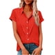 thumbnail image 1 of Camisas de Manga Larga para las Mujeres Suelto Ajuste Solapa Botón de Manga Corta Blusa de Túnica, Suaves Camisas de Manga Larga para las Mujeres Bajo Scrubs Desgaste de Verano Casual, 1 of 7