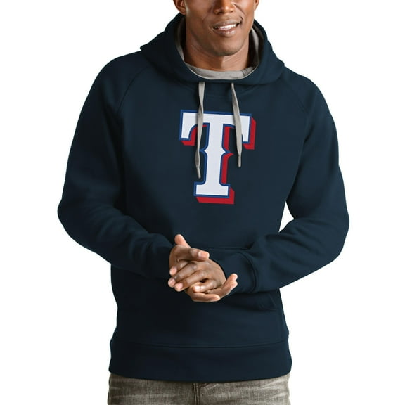 Men's Antigua Navy Texas Rangers Victory Pullover Team Logo Hoodie