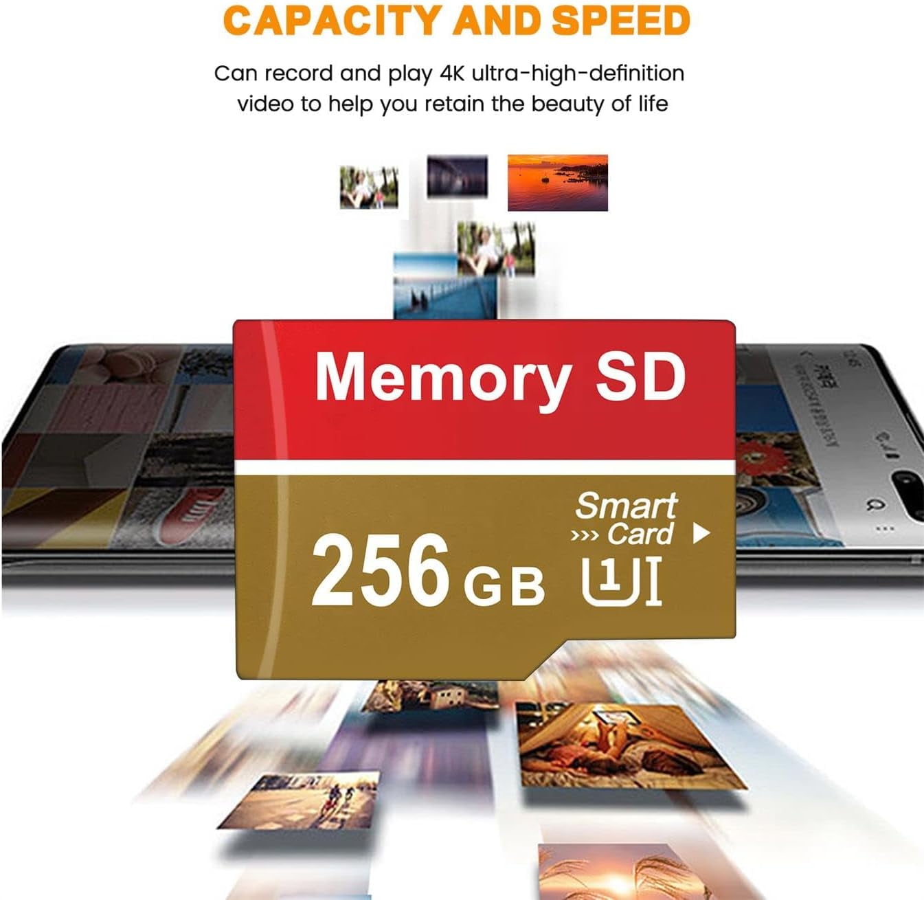 Universal 256GB Micro SD Card Memory Card U3 SDXC microsdxc High Speed MicroSD For Smartphone,Camera and Drone