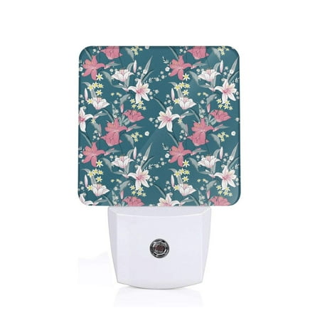 

Sigee Lilies Flowers for Night Lights Plug into Wall Dusk to Dawn Sensor Warm White Led Night Light 0.5W for Kid Hallway