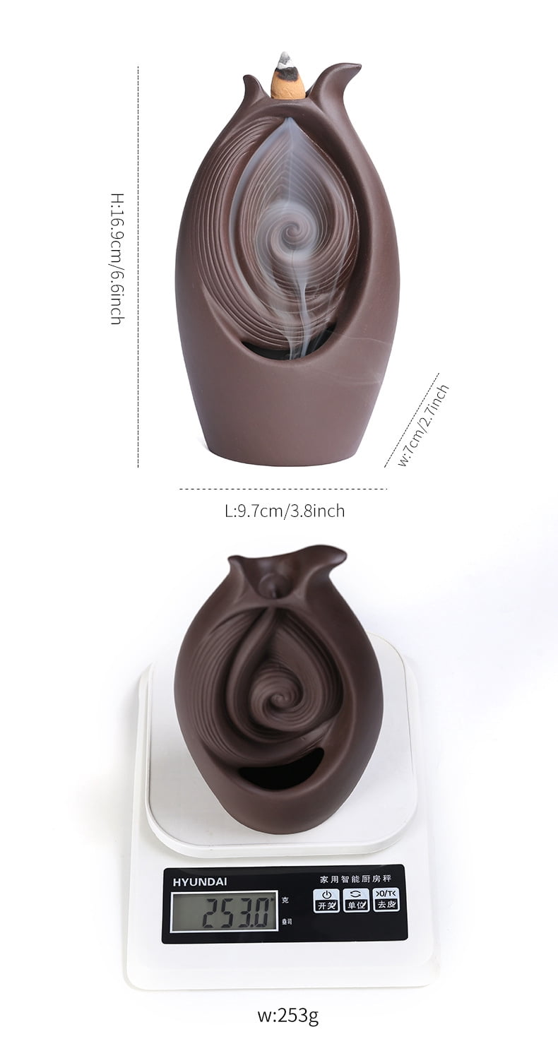 Incense Burner Backflow Incense Holder Purple Sand Backflow Incense Burner Creative Sandalwood Agarwood Aromatherapy Ornaments Incense Cone Holder