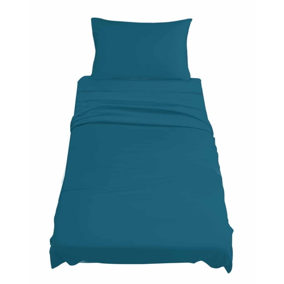 Twin Size Solid Dark Sheet Sets Teal Soft Breathable Microfiber Bed Sheets Deep Pockets 4 Piece Bed Sheets Set, 1 Fitted Sheet, 1 Flat Sheet & 1 Pillowcases