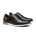 thumbnail image 3 of Zapatos casuales de vestir para hombre Bruno Marc negros con cordones, 3 of 9
