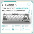 thumbnail image 4 of AJAZZ AK820 Mechanical Gaming Keyboard with Knob 75% Keyboard Hot Swappable Type-C Wired Gasket 5-Layer Noise Absorbing Foam White LED Backlit NKRO Linear Red Switch for PC/Win/Mac, 4 of 10