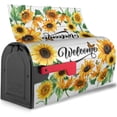 thumbnail image 4 of Sunflowers Welcome Mailbox Cover Standard Size 18x21 Inch Vintage Flowers Mailbox Cover White Wood Magnetic Mailbox Covers Post Wraps Letter Box Cover for Home Garden Yard Decor, 4 of 6