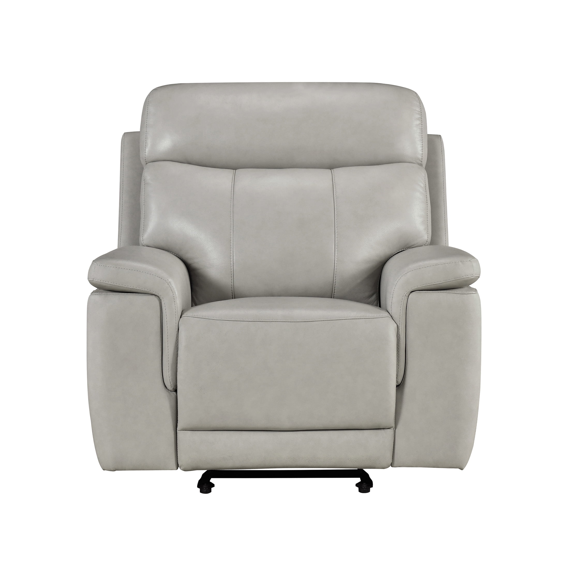 OakvillePark Aurevia Leather Match Power Glider Reclining Chair with Power Headrest, Light Gray