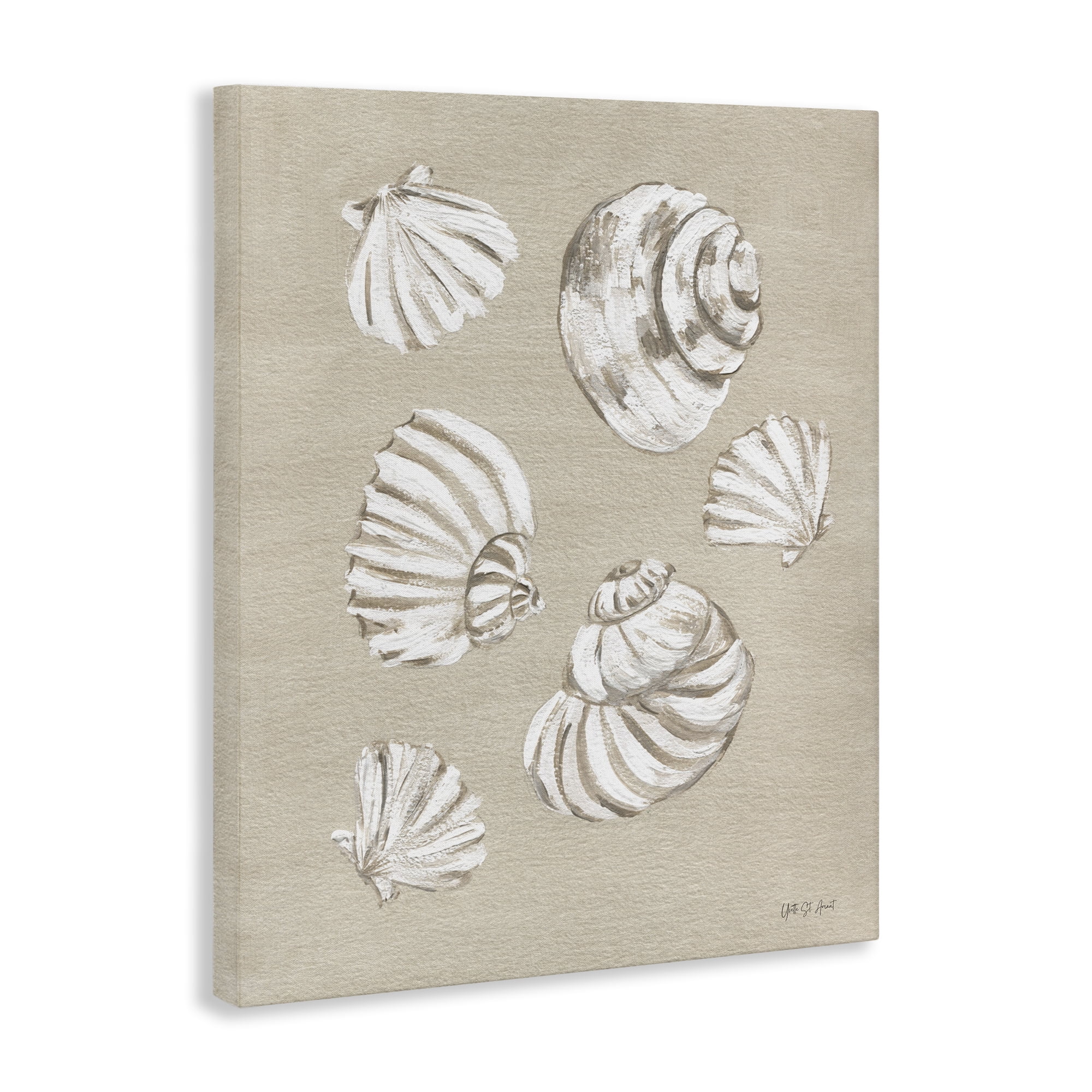 Stupell Industries Beach Shell Treasures Coastal Painting Gallery Wrapped Canvas Art Print Wall Art, 36 x 48