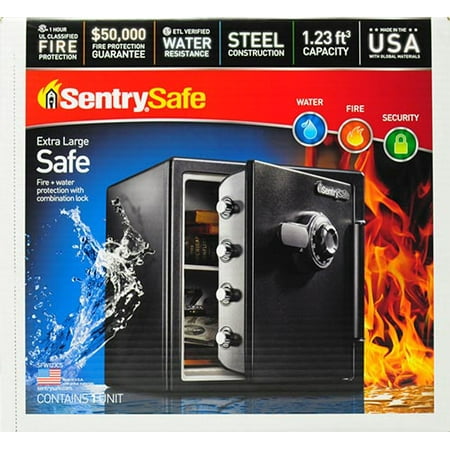 SentrySafe SFW123CS Fire-Resistant Safe and Waterproof Safe with Dial Combination 1.23 cu ft