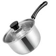thumbnail image 4 of Stainless Steel Saucepan With Lid Single Handle Soup Pot Milk Heating Pot Random Lid Style, 4 of 8