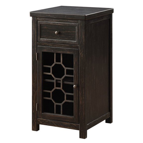 Furniture of America Jennifer I Wood 1-Drawer Side Table in Antique Black