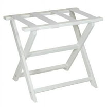 HomeRoots 383089 Earth Friendly White Folding Luggage Rack with White Straps