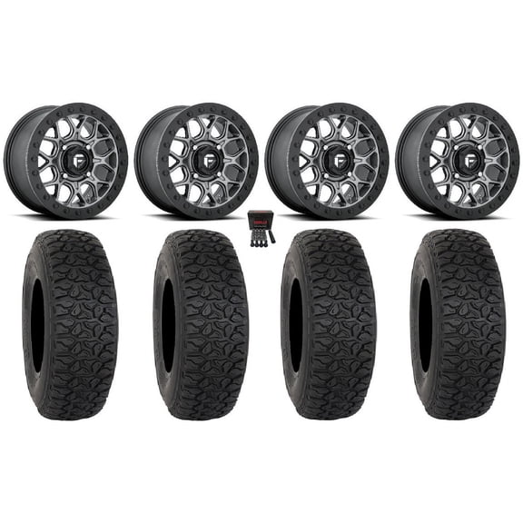 Fuel Tech Beadlock 15" Wheels Gm 35" DX440 Tires Kawasaki Mule Pro FXT