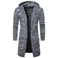 thumbnail image 3 of SPRING PARK Casual Men Solid Color Long Sleeve Pockets Thick Knitted Cardigan Hooded Gentle Coat, 3 of 7