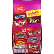M&M's, Snickers, Skittles & Starburst Assorted Chewy Valentine's Candy, 52 Ct