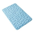 thumbnail image 1 of untoiry Embossed Bath Mat Quick-Drying Solid Color Shower Absorbent Bathroom Rug Large Kitchen Washroom Door Bathmat Kids Safety Light Blue 50x80cm, 1 of 8