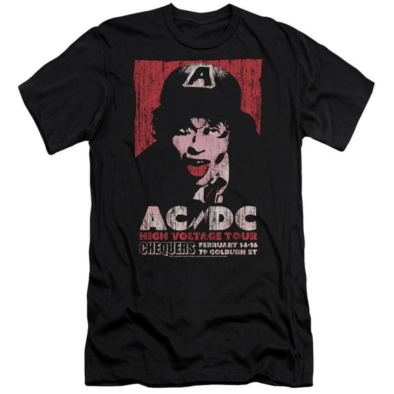 AC/DC Men's High Voltage Live 1975 Slim Fit T-shirt Black