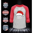 thumbnail image 2 of Shop4Ever Men's Ho Ho Ho Bro Santa Claus Hat Christmas Xmas Raglan Baseball Shirt XX-Large Heather Grey/Red, 2 of 4